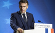 President of France Emmanuel Macron holds a press conference after the end of the European...