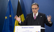 Prime Minister Belgium Bart De Wever at a press conference after the end of the European C...