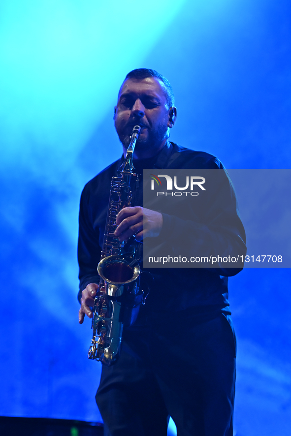 Italian singer-songwriter Dario Brunori, better known as Brunori Sas, performs live on stage during the New Year's Eve concert celebration a... by Andrea Rosito/NurPhoto