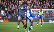 Tom Naylor of Chesterfield and Tom Pett of Oldham Athletic battle for possession during th...