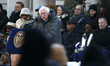 Bernie Sanders delivers his speech at City Hall during the inauguration of the new mayor o...
