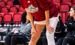 Claudia Lazaro-Carrasco, 21, of the Rider Broncs warms up prior to the NCAA women's basket...