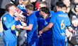 Lewis Koumas of Birmingham City is congratulated for the goal during the Sky Bet Champions...