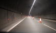 A vehicle passes through a motorway tunnel on the A6 (Limassol-Paphos motorway) as seen fr...