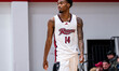 Antwan Wilson (14) of the Rider Broncs is present during an NCAA men's basketball game at...