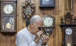 The watchmaker's shop is in the central Attaba district of Cairo, Egypt, on January 5, 202...