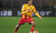 Youssef Maleh of US Lecce plays during the Serie A match between US Lecce and AS Roma in L...