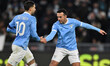 Pedro of S.S. Lazio celebrates after scoring the goal to make it 2-2 during the 19th day o...