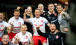 The Polish Socca National Team celebrates victory in the Superbet Spodek Super Cup 2026 ev...
