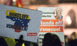 More than two hundred people take part in the ''Hands off Venezuela'' protest against Amer...