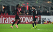 Rafael Leao of AC Milan celebrates after scoring his team's first goal during the Serie A...