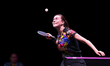 Bruna Takahashi of Brazil competes against Chen Yi of China during the WTT Champions Doha...