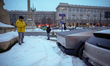 Streets are seen covered in snow in Warsaw, Poland on 09 January, 2026. Authorities have w...