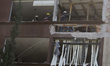 A gas explosion damages a building in Paseos de Taxquena, Mexico City, on January 9, 2026,...