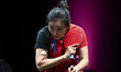 Ying Han of Germany competes against Wang Manyu of China during a women's singles quarter-...