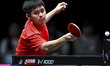 Lin Shidong of China competes against Liang Jingkun of China during a men's singles quarte...
