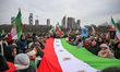 Demonstrators gather in The Hague, Netherlands, on January 10, 2026, to show support for p...
