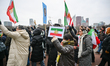 Demonstrators gather in The Hague, Netherlands, on January 10, 2026, to show support for p...