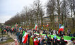 Demonstrators gather in The Hague, Netherlands, on January 10, 2026, to show support for p...