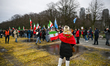 Demonstrators gather in The Hague, Netherlands, on January 10, 2026, to show support for p...
