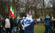Demonstrators gather in The Hague, Netherlands, on January 10, 2026, to show support for p...