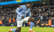 Ryan McAidoo, number 56 of Manchester City F.C., celebrates his goal during the Emirates F...