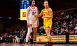 Zachara Perkins (22) of the Rutgers Scarlet Knights and Rainey Welson (0) of the Maryland...
