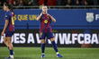 Ewa Pajor of FC Barcelona celebrates after scoring a goal during the Liga F Moeve match be...