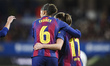 Ewa Pajor of FC Barcelona celebrates after scoring a goal with Sydney Schertenleib of FC B...