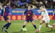 Alexia Putellas of FC Barcelona fights for the ball during the Liga F Moeve match between...