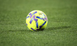 The Puma La Liga F Moeve ball is used during the Liga F Moeve match between FC Barcelona F...