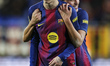 Kika Nazareth of FC Barcelona celebrates with Maria Leon of FC Barcelona during the Liga F...