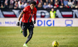 Johan Mojica of RCD Mallorca plays with the ball during the LaLiga EA Sports football matc...