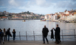 The Douro River and the historic northern riverbank of Porto are visible from the southern...