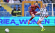 Evelyne Viens of A.S. Roma Femminile and Mathilde Harviken of Juventus F.C. are in action...