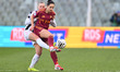 Mathilde Harviken of Juventus F.C. and Evelyne Viens of A.S. Roma Femminile are in action...