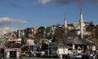 A view of buildings with the Mihrimah Sultan Mosque in Uskudar in Istanbul, Turkey on Janu...