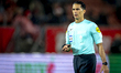 Referee Serdar Gozubuyuk officiates the match between FC Utrecht and FC Twente Enschede (c...