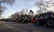 Dozens of tractors park in front of the National Assembly and along the Quai D'Orsay in an...