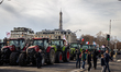 Dozens of tractors park in front of the National Assembly and along the Quai D'Orsay in an...