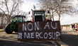 Dozens of tractors park in front of the National Assembly and along the Quai D'Orsay in an...
