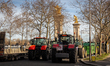 Dozens of tractors park in front of the National Assembly and along the Quai D'Orsay in an...