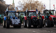 Dozens of tractors park in front of the National Assembly and along the Quai D'Orsay in an...