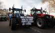 Dozens of tractors park in front of the National Assembly and along the Quai D'Orsay in an...