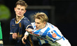 Jesper Uneken of RKC Waalwijk battles with Marcus Linday of SC Heerenveen during the match...