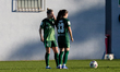 Svenja Huth and Judit Pujols of VfL Wolfsburg prepare to take a free kick during the Visit...