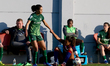 Cora Zicai of VfL Wolfsburg assists Coumba Sow of FC Basel during the VisitMalta Women Clu...