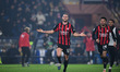 Adrian Rabiot of AC Milan celebrates after scoring his team's third goal during the Serie...