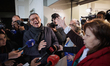 Antonio Jose Seguro, a Portuguese Presidential Election Candidate, visits a street market...