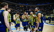 The Fenerbahce team celebrates after their victory during the EuroLeague Regular Season Ro...